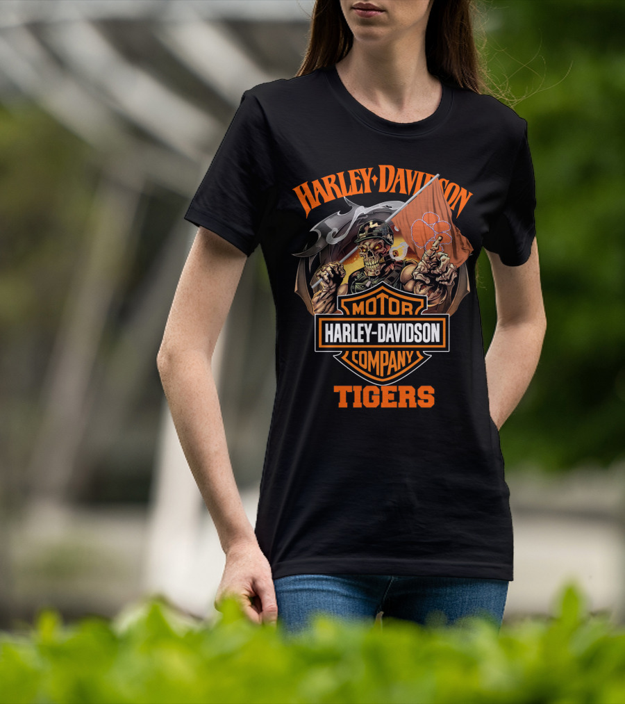 Harley Davidson Motor Company Clemson Tigers Skeleton T-Shirt