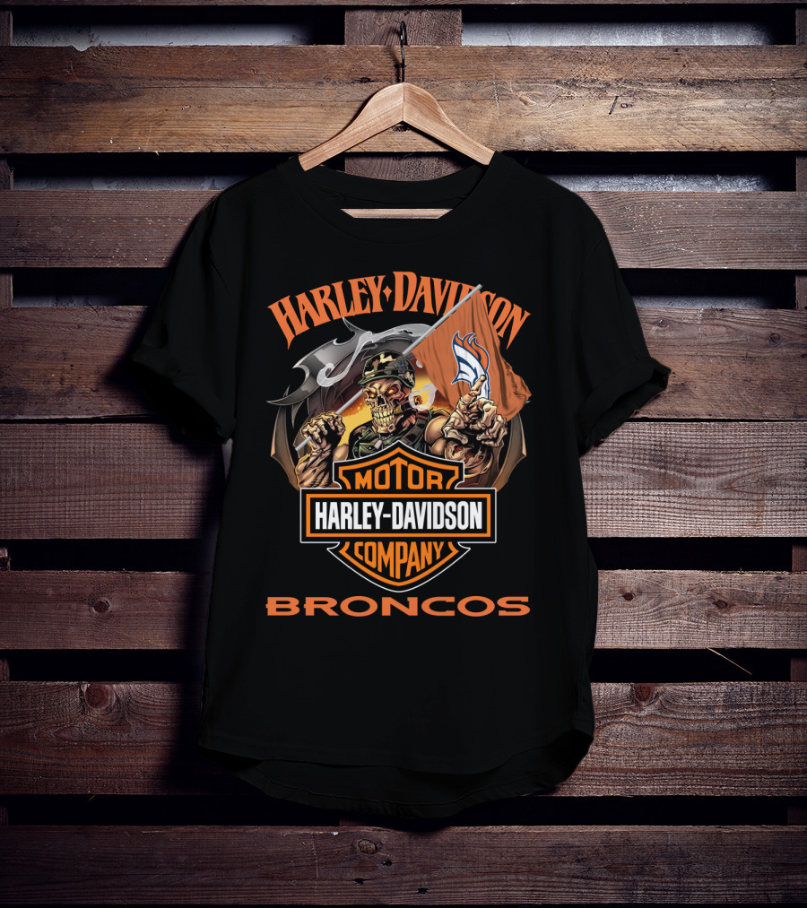 Harley Davidson Motor Company Broncos Denver 69 T-Shirt
