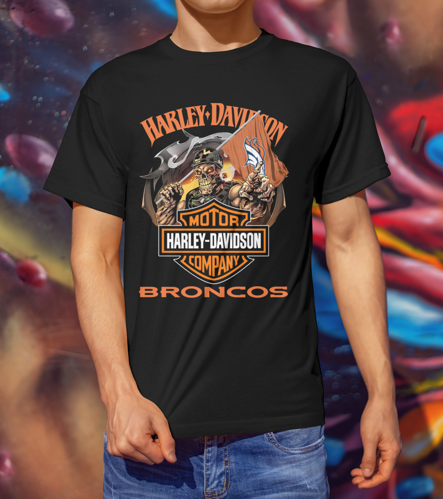 Harley Davidson Motor Company Broncos Denver 69 T-Shirt