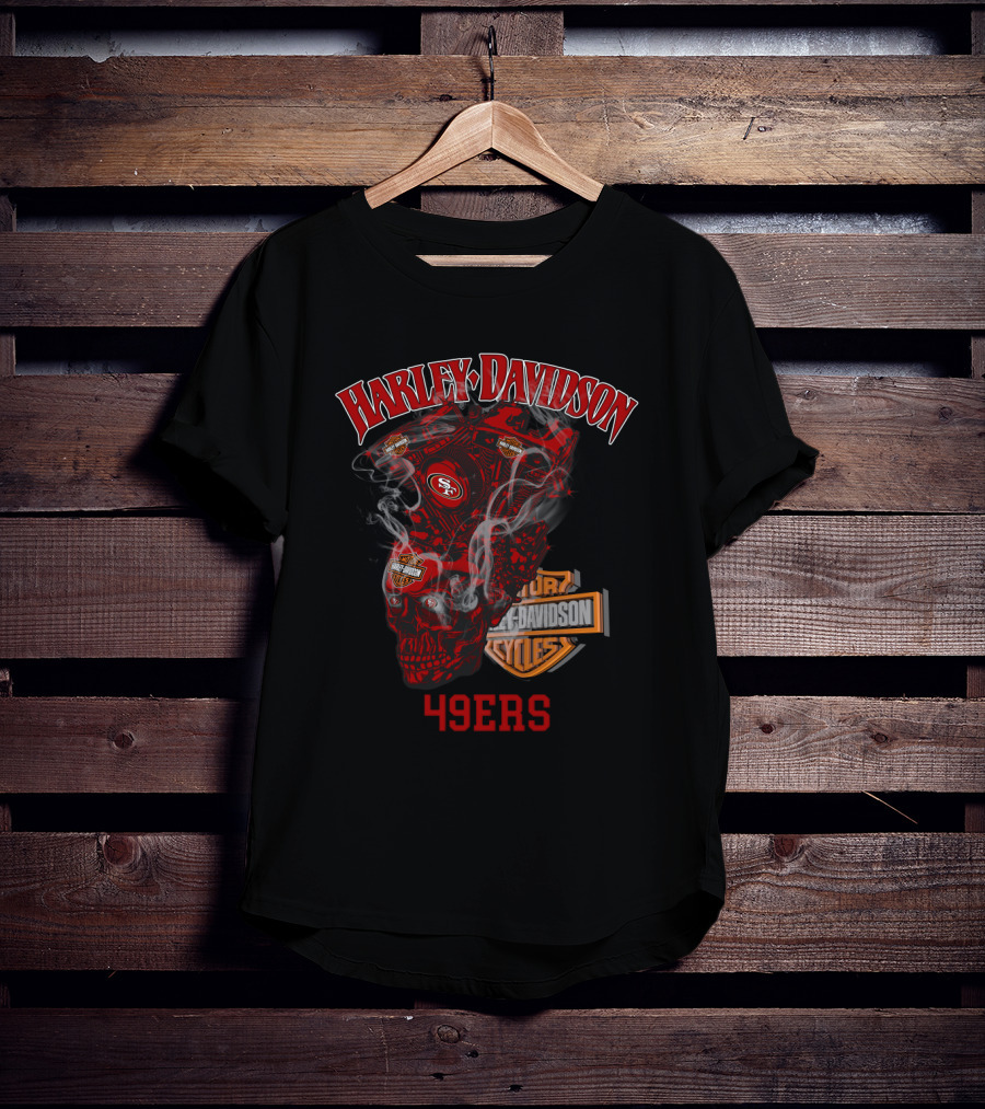 Harley Davidson San Francisco 49ers Skull Motif T-Shirt