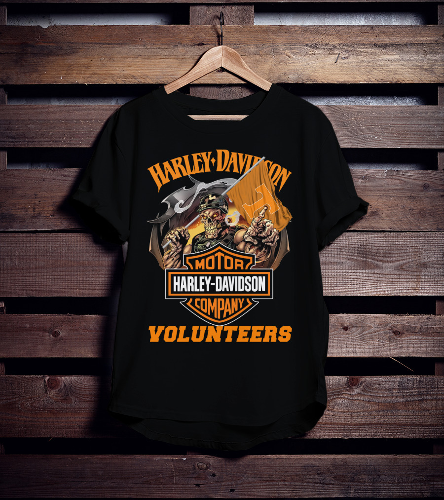 Harley Davidson Motor Company Tennessee Volunteers Skeleton T-Shirt