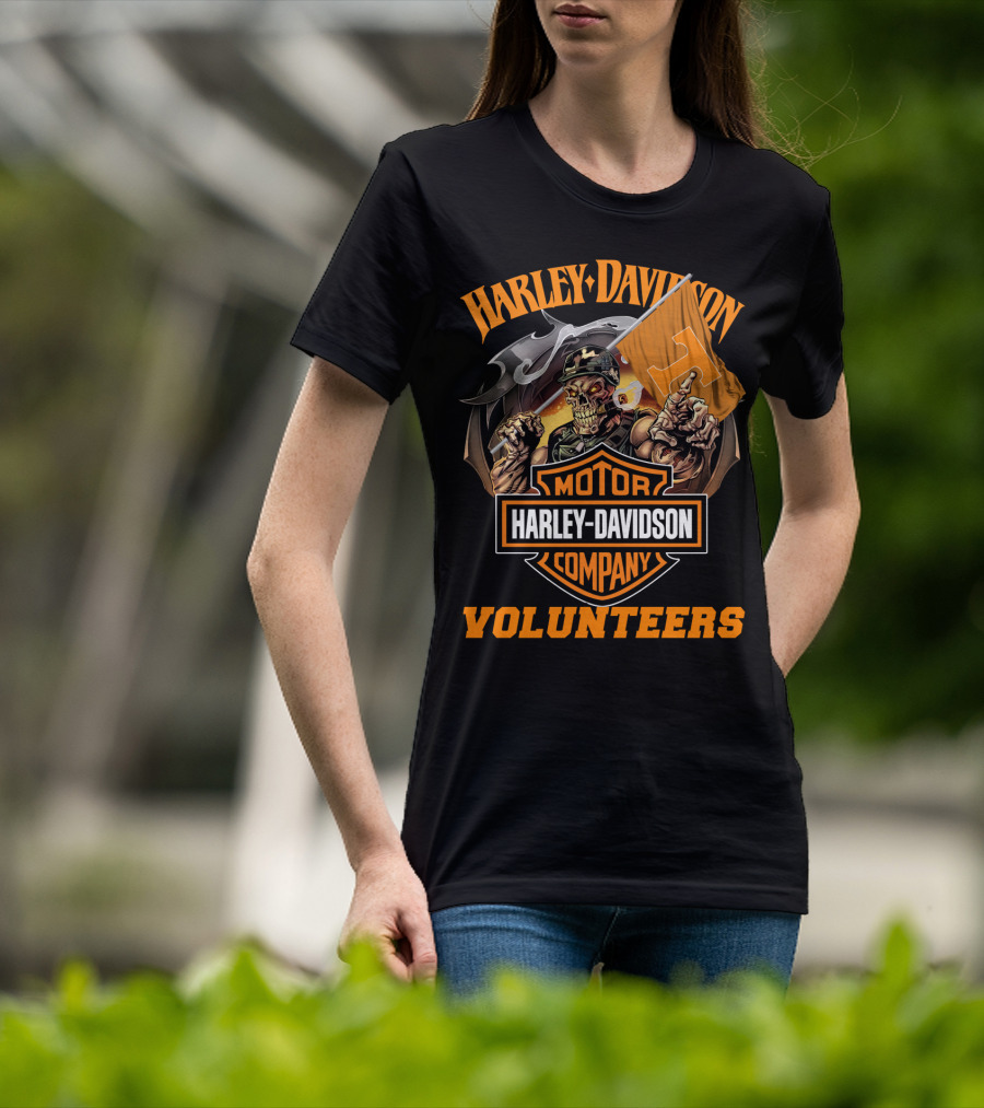 Harley Davidson Motor Company Tennessee Volunteers Skeleton T-Shirt