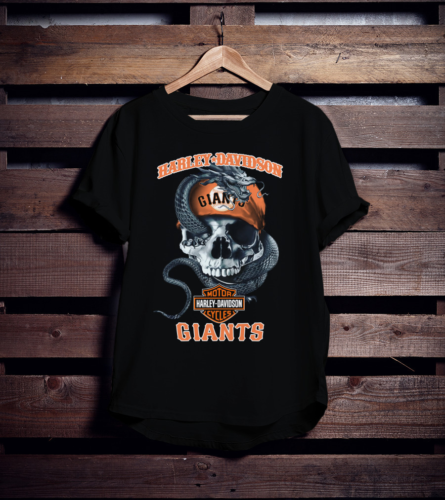 Harley Davidson San Francisco Giants Skull And Snake T-Shirt