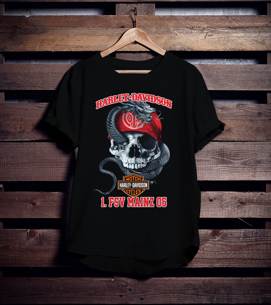 Harley Davidson Motor Cycles Skull Snake 1. Fsv Mainz T-Shirt