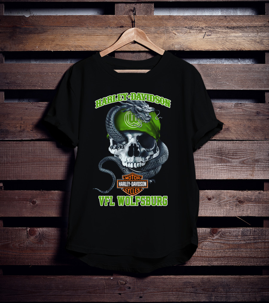 Harley Davidson Vfl Wolfsburg Skull And Snake T-Shirt