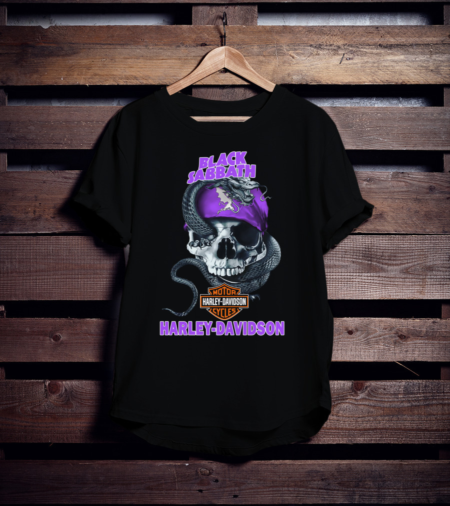 Black Sabbath Harley Davidson Skull Snake T-Shirt