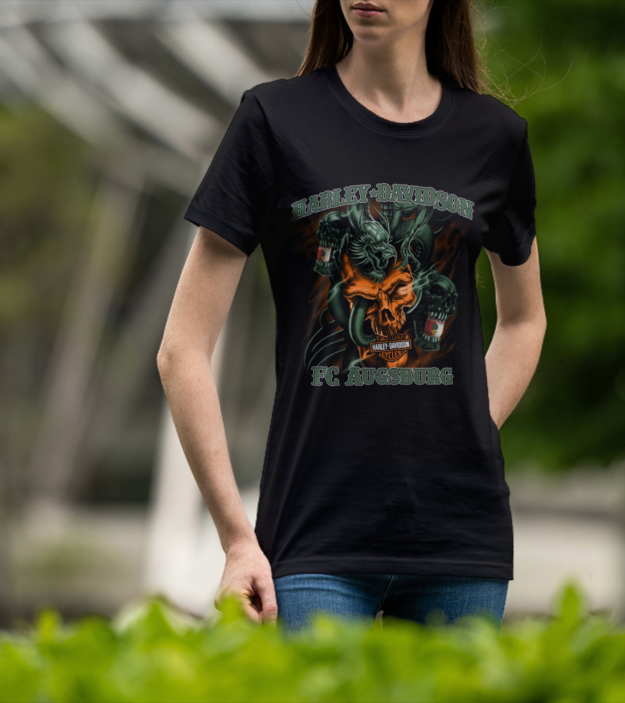 Harley Davidson Fc Augsburg Cycles Skull T-Shirt