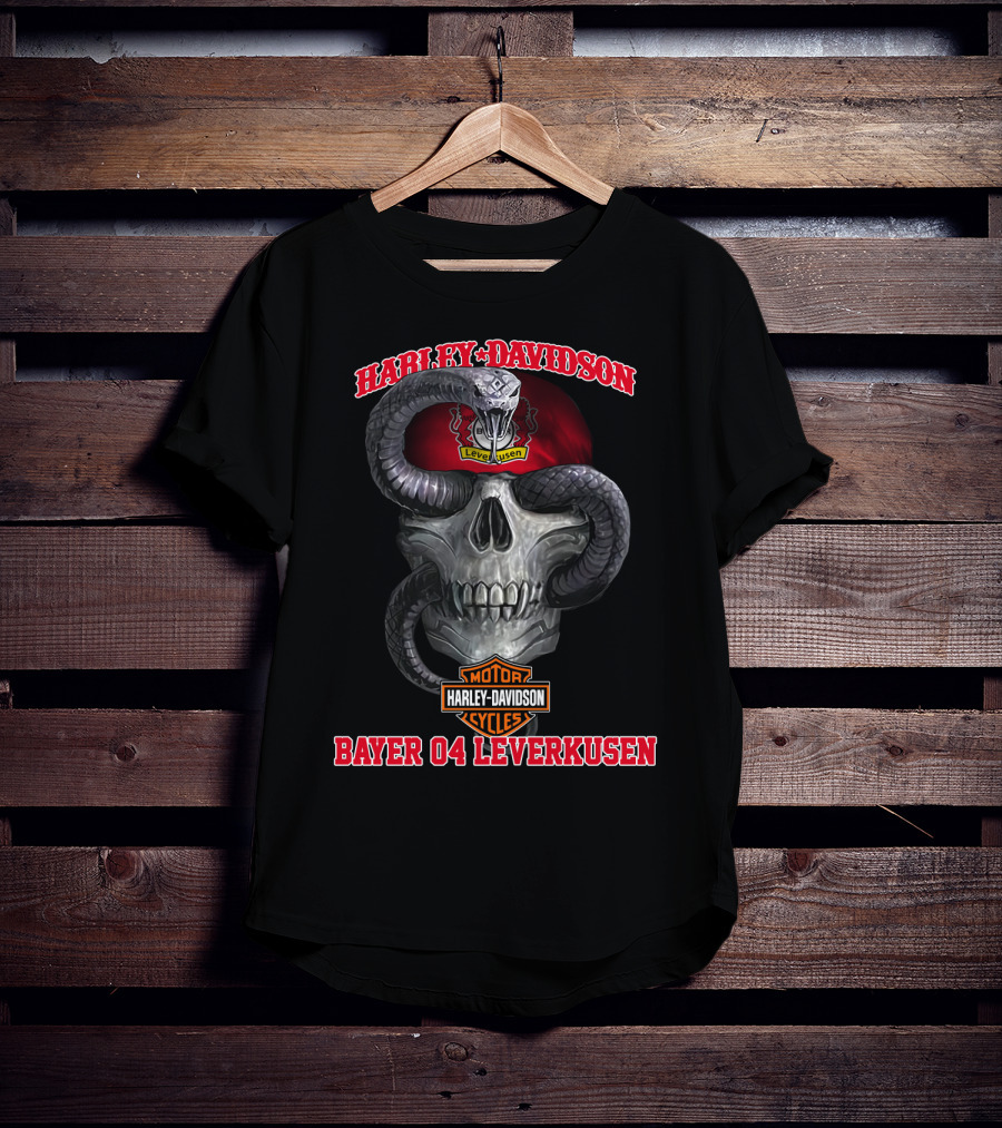 Harley Davidson Skull Snake Bayer 04 Leverkusen T-Shirt