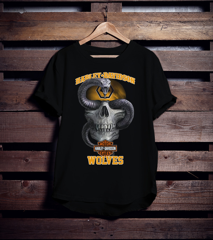 Harley Davidson Motor Cycles Wolves T-Shirt