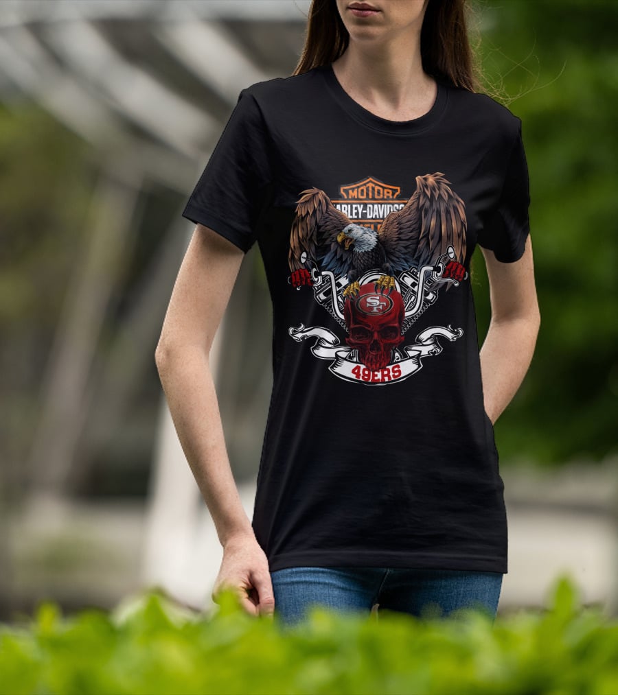 Motor Harley Davidson Cycles Nfl San Francisco 49ers T-Shirt