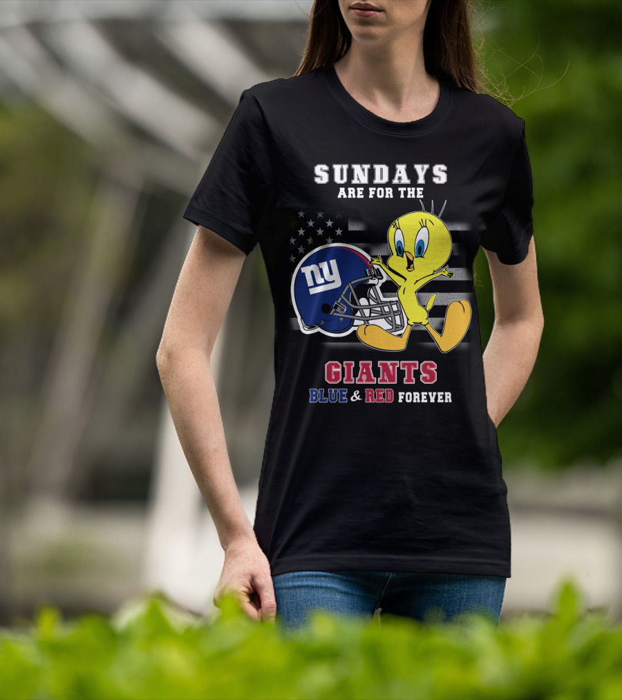 Sundays Are For The Giants Blue And Red Forever Tweety Football Helmet T-Shirt