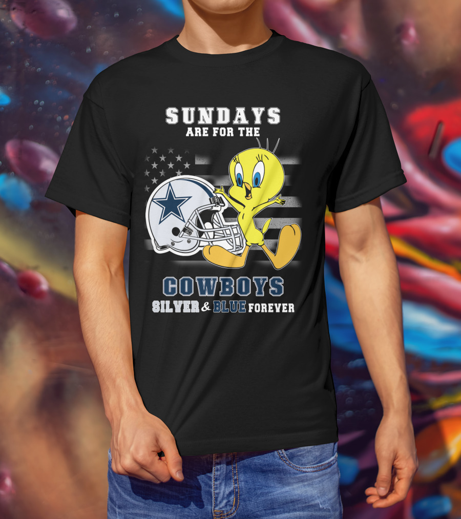 Sundays Are For The Cowboys Silver & Blue Forever Tweety T-Shirt
