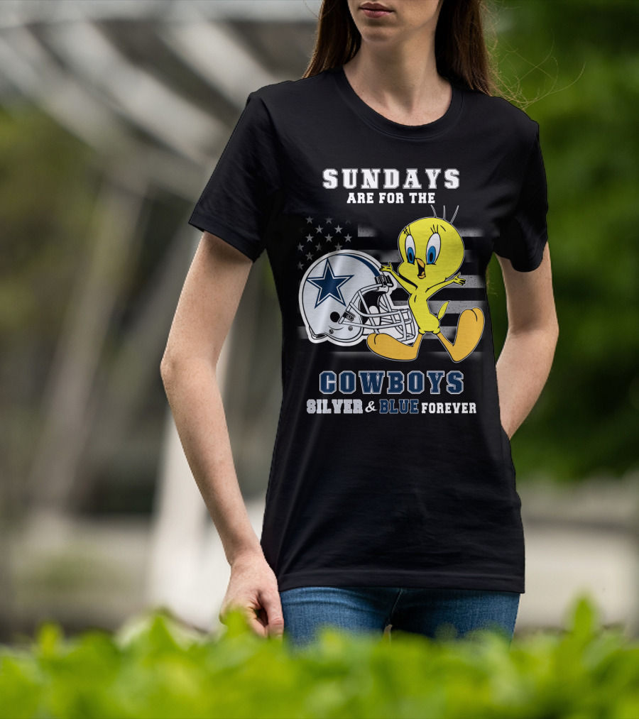 Sundays Are For The Cowboys Silver & Blue Forever Tweety T-Shirt