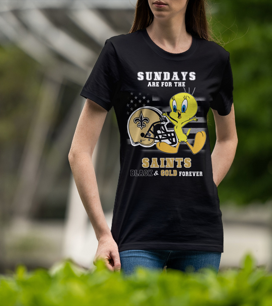 Sundays Are For The Saints Black And Gold Forever T-Shirt