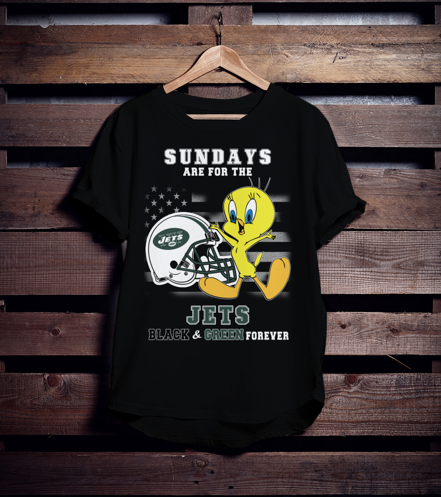 Sundays Are For The Jets Black & Green Forever Tweety T-Shirt