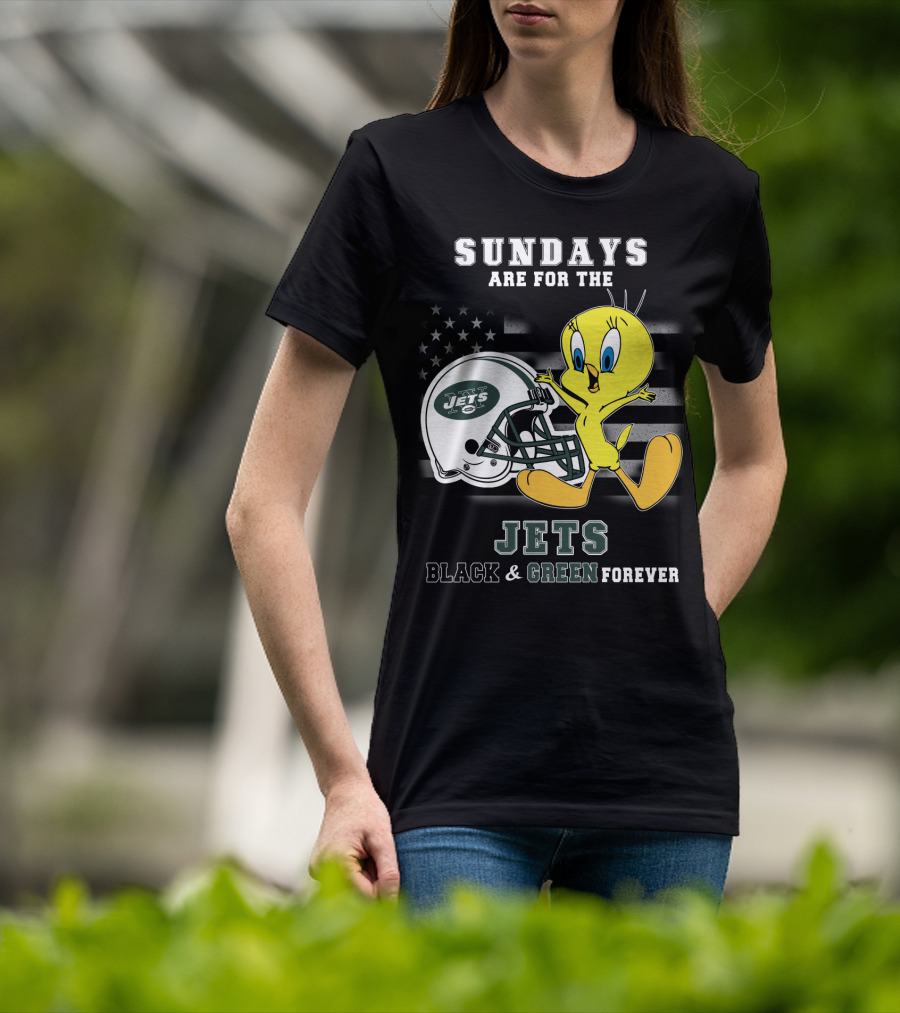 Sundays Are For The Jets Black & Green Forever Tweety T-Shirt