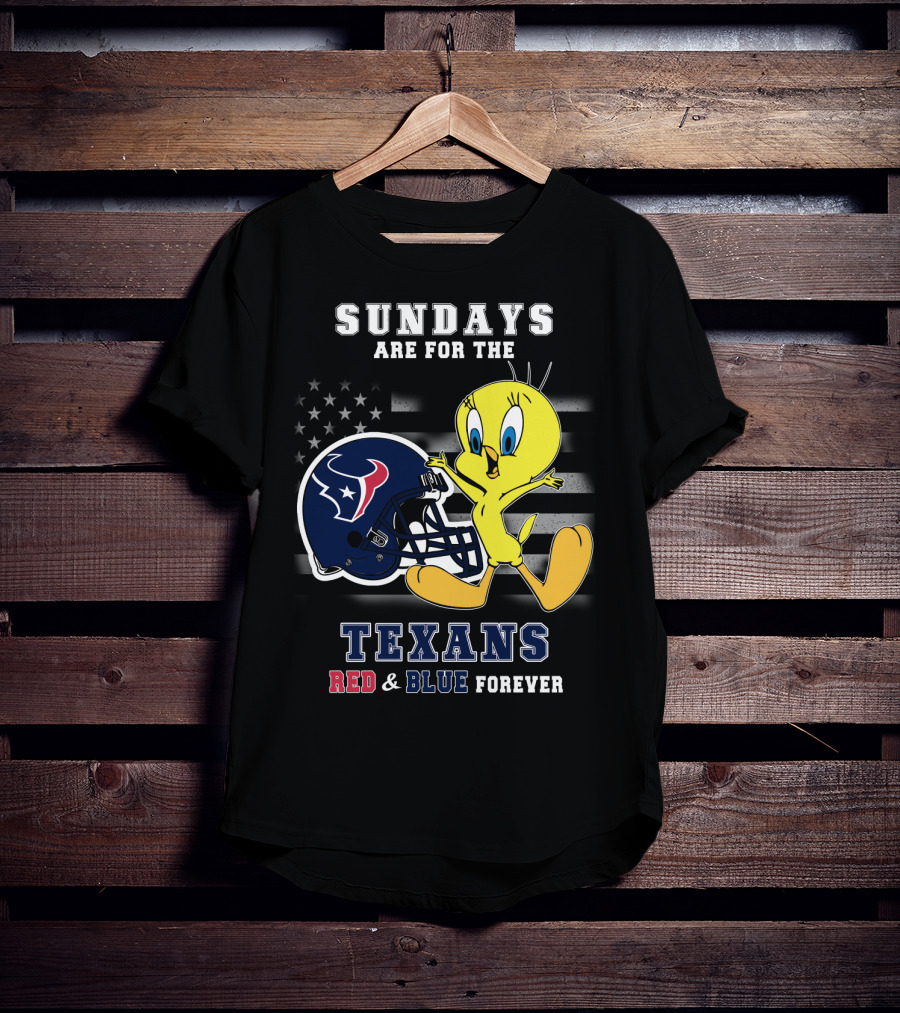 Sundays Are For The Texans Red & Blue Forever T-Shirt