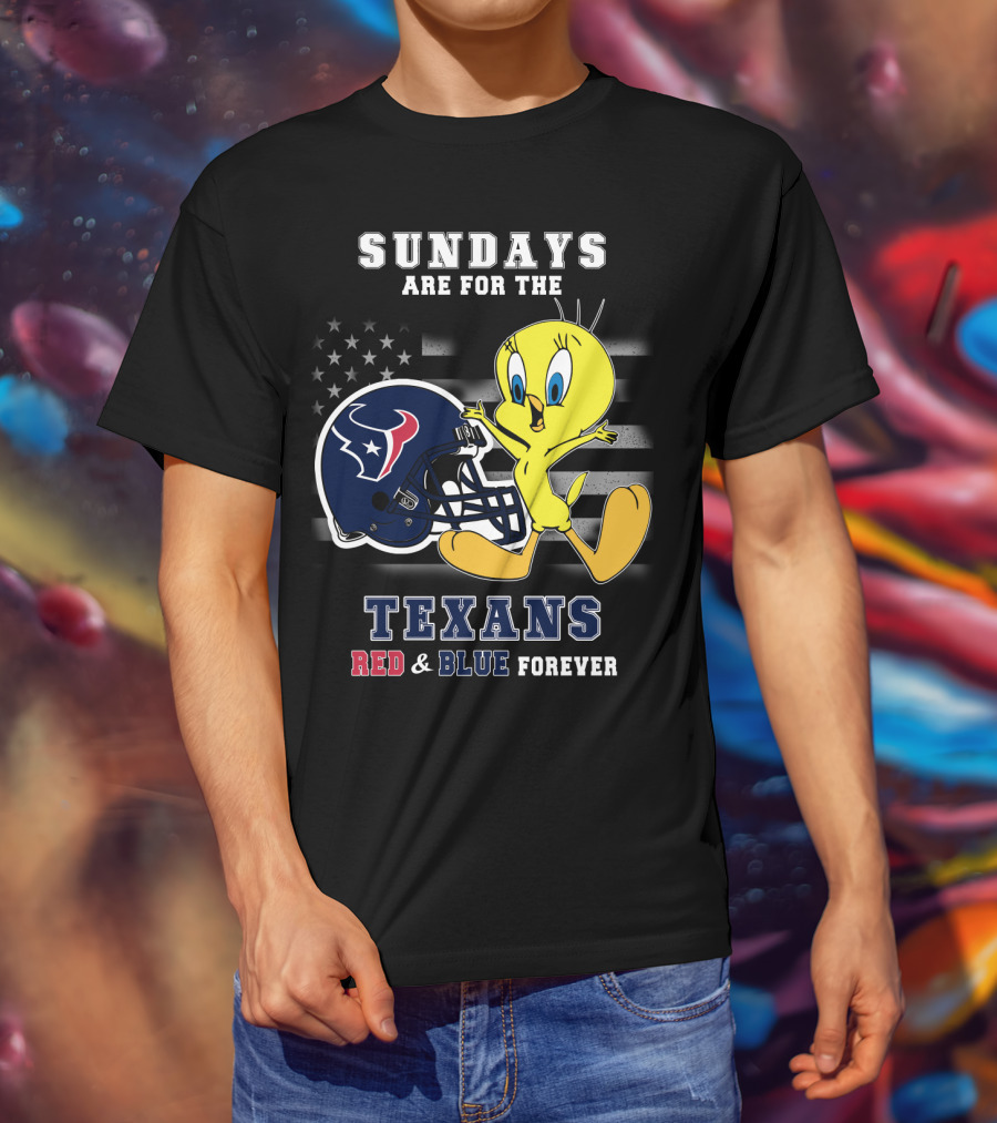 Sundays Are For The Texans Red & Blue Forever T-Shirt