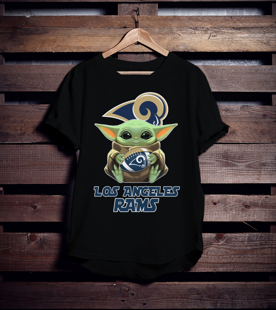 Los Angeles Rams Baby Yoda Football T-Shirt