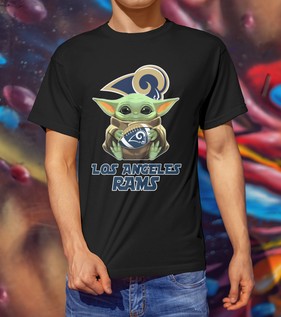 Los Angeles Rams Baby Yoda Football T-Shirt
