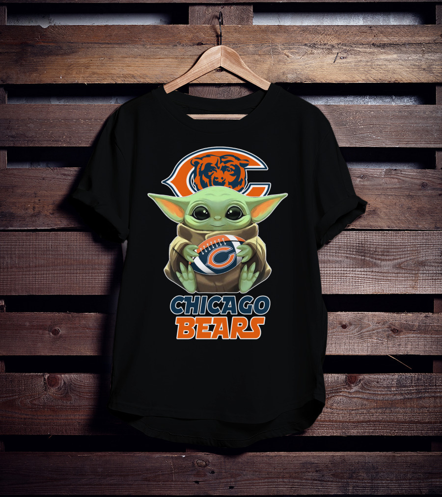 Chicago Bears Grogu Football T-Shirt