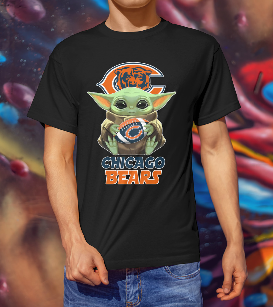 Chicago Bears Grogu Football T-Shirt