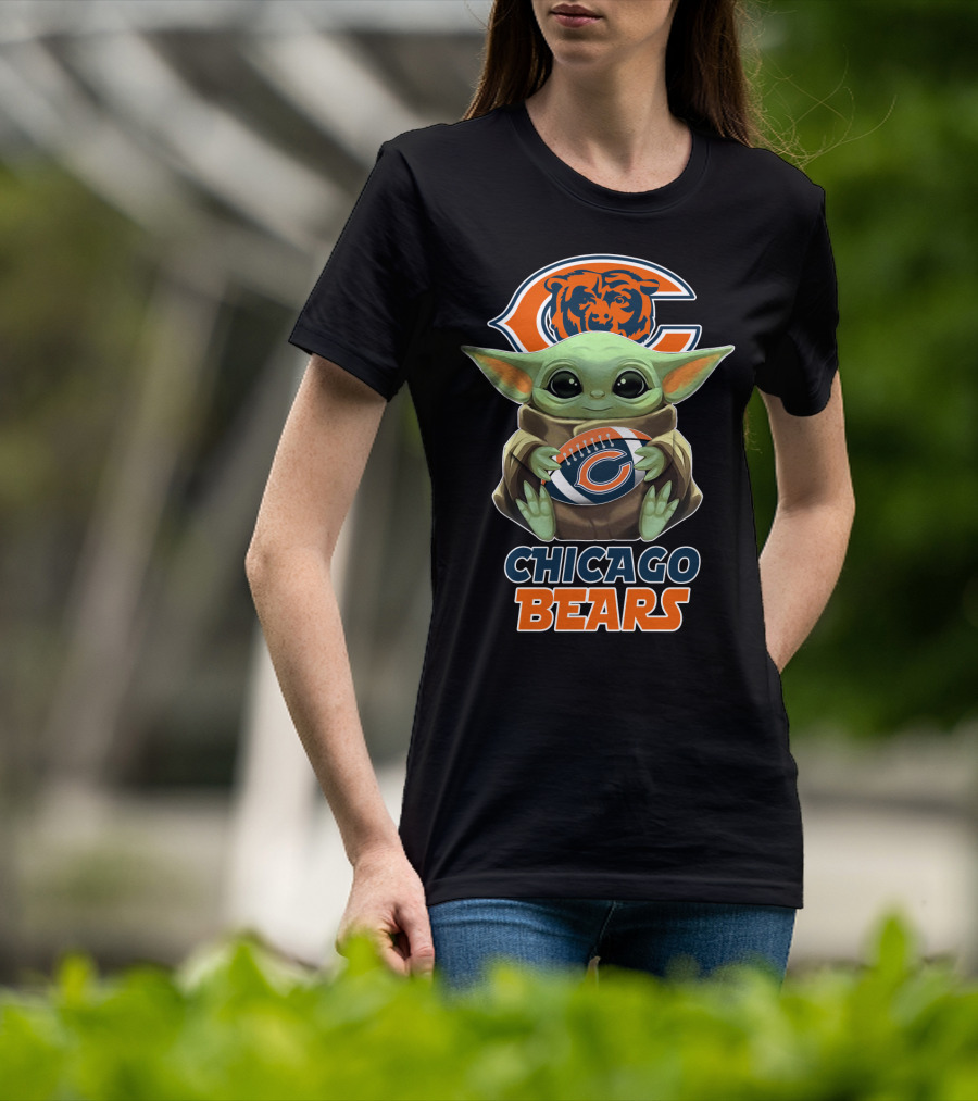 Chicago Bears Grogu Football T-Shirt