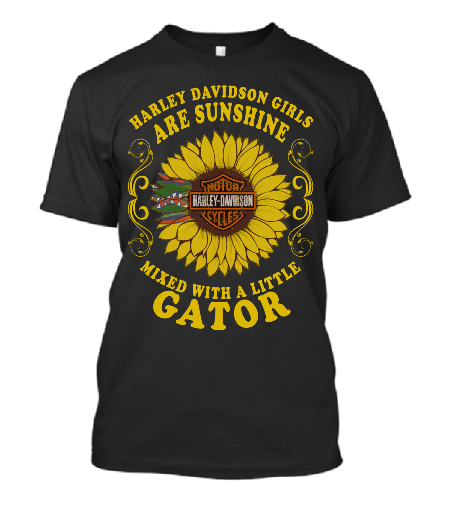 Harley Davidson Girls Are Sunshine Mixed With A Little Gator T-Shirt