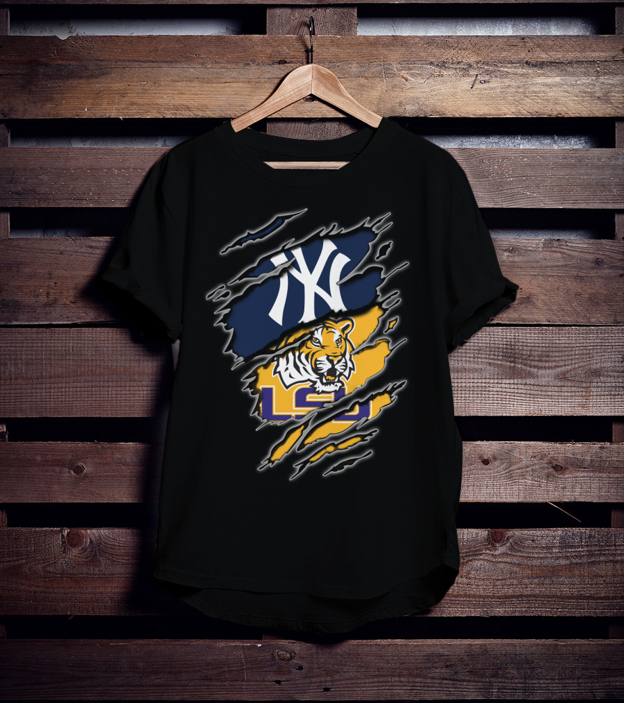 Yankees And Lsu Tigers Fan Fusion T-Shirt