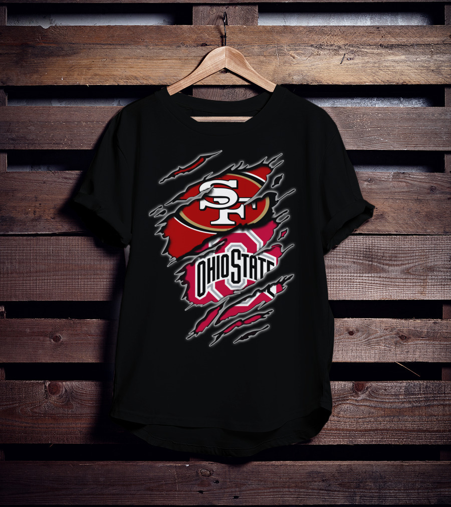 Ohio State Buckeyes San Francisco 49ers Fan Crossover T-Shirt