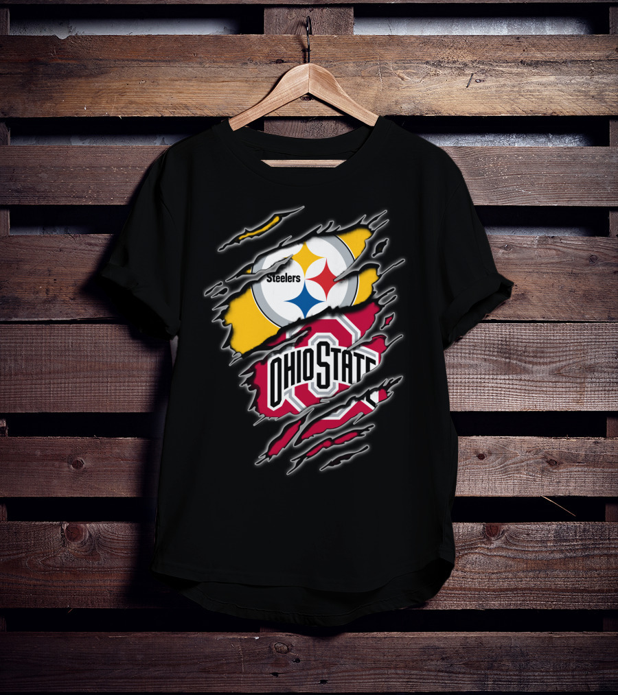Steelers Ohio State Fan Crossover Claw Marks T-Shirt