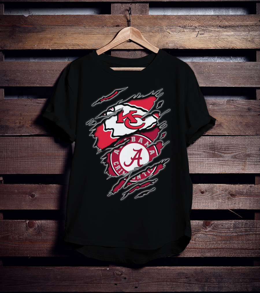 Alabama Crimson Tide Kansas City Chiefs Football Fans T-Shirt