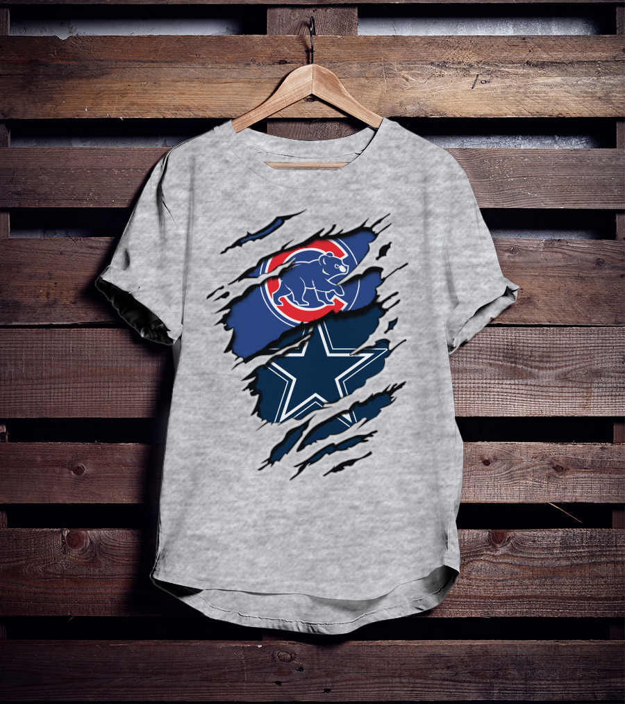 Chicago Cubs Dallas Cowboys Fan Crossover T-Shirt