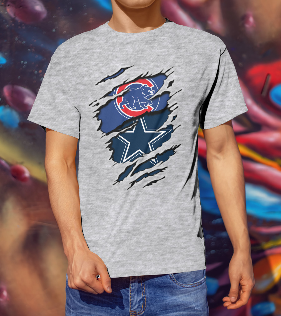 Chicago Cubs Dallas Cowboys Fan Crossover T-Shirt