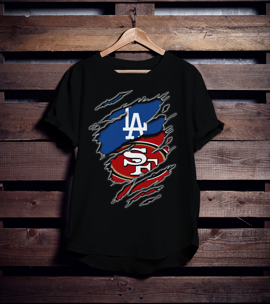 La Dodgers San Francisco 49ers Fan Crossover T-Shirt