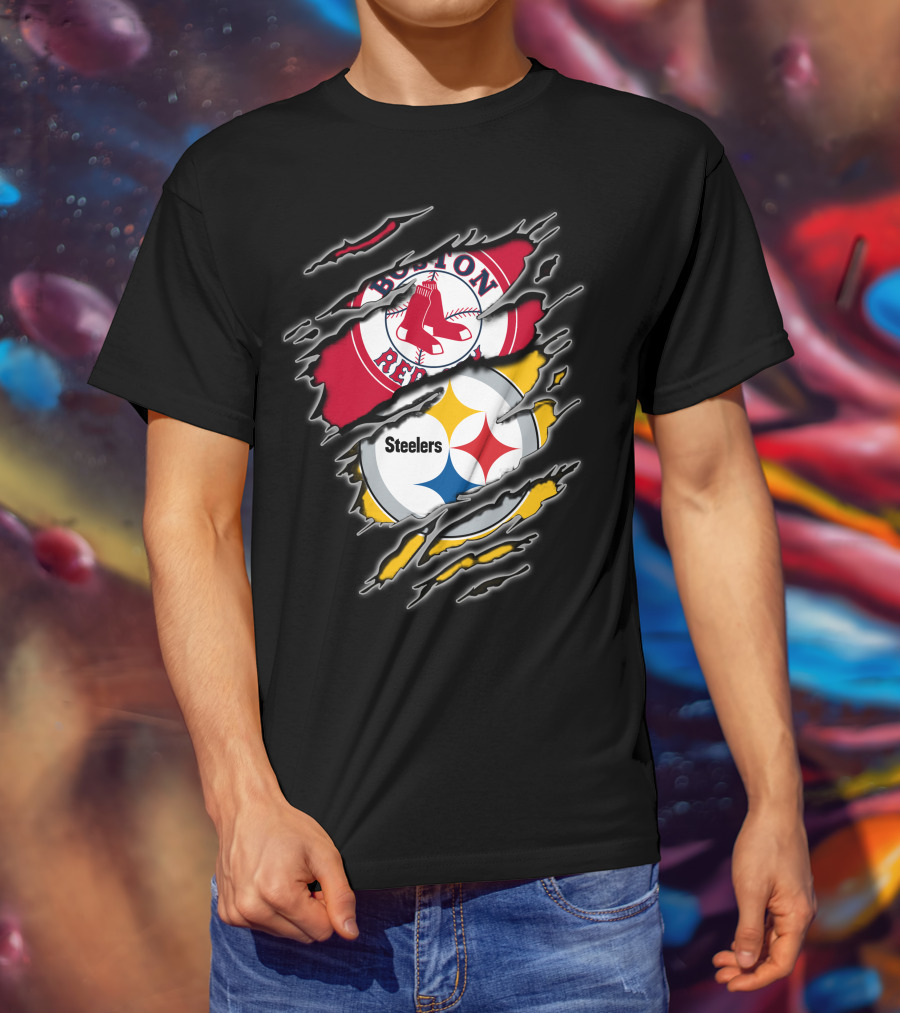 Boston Red Sox Steelers Fan T-Shirt