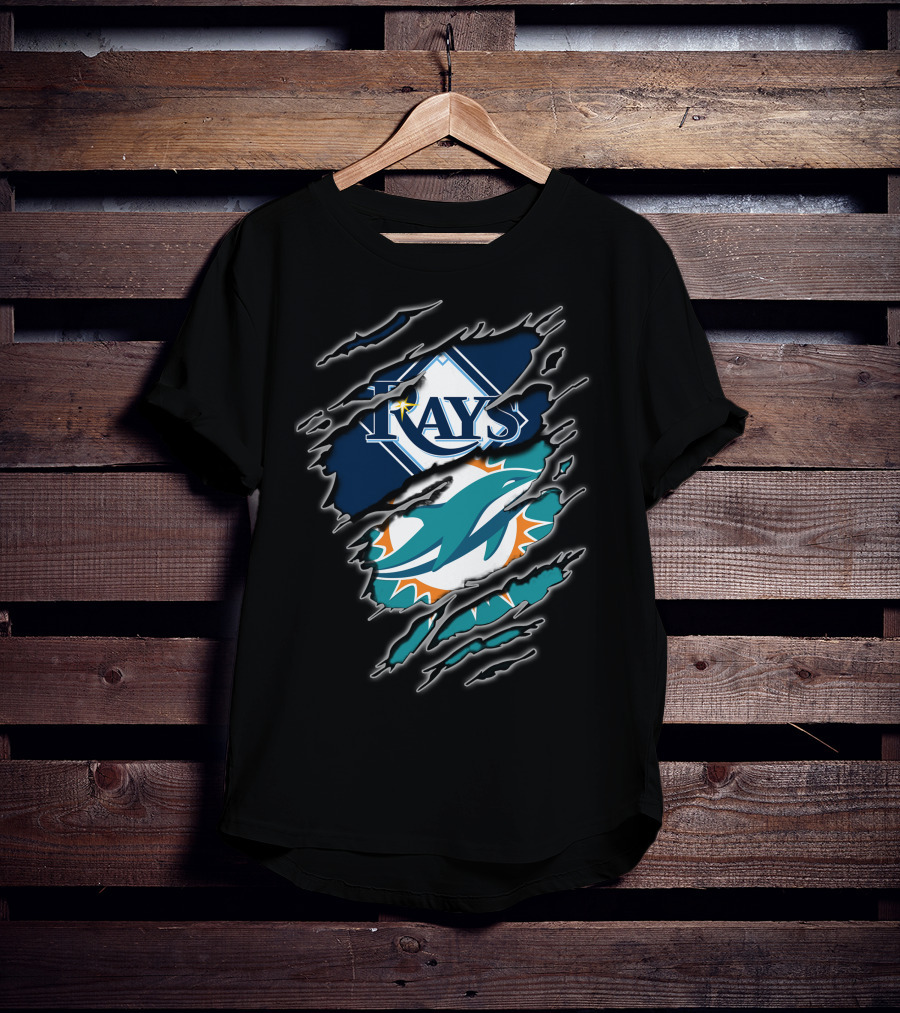 Tampa Bay Rays And Miami Dolphins Sports Fan T-Shirt