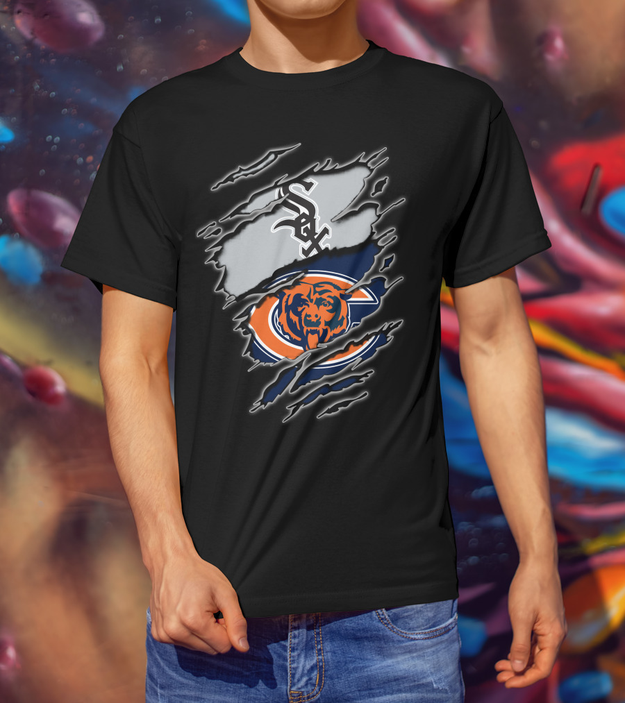 Chicago White Sox And Chicago Bears Fan Logos T-Shirt