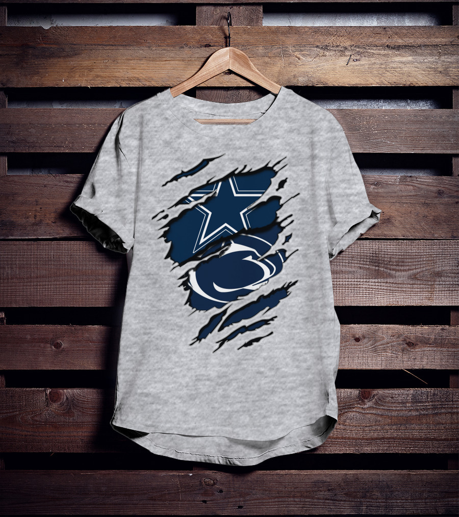 Dallas Cowboys Penn State Nittany Lions Claw Marks T-Shirt