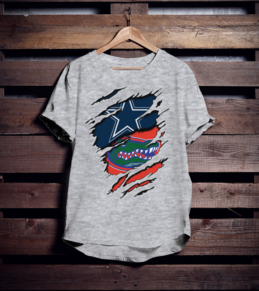 Dallas Cowboys Florida Gators Nfl College Football Mashup T-Shirt