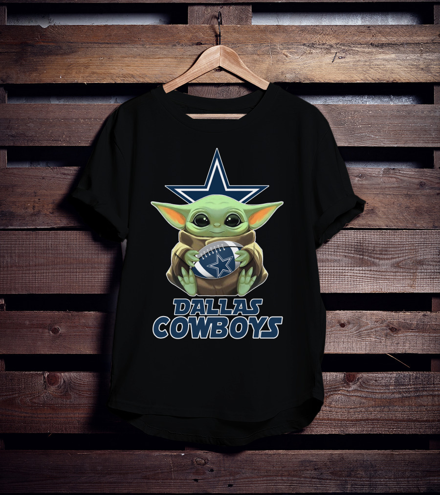 Dallas Cowboys Football Baby Yoda Fan T-Shirt