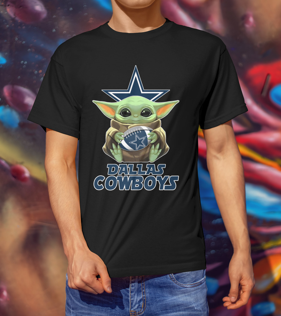 Dallas Cowboys Football Baby Yoda Fan T-Shirt