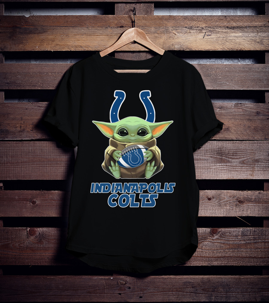 Indianapolis Colts Baby Yoda Football T-Shirt