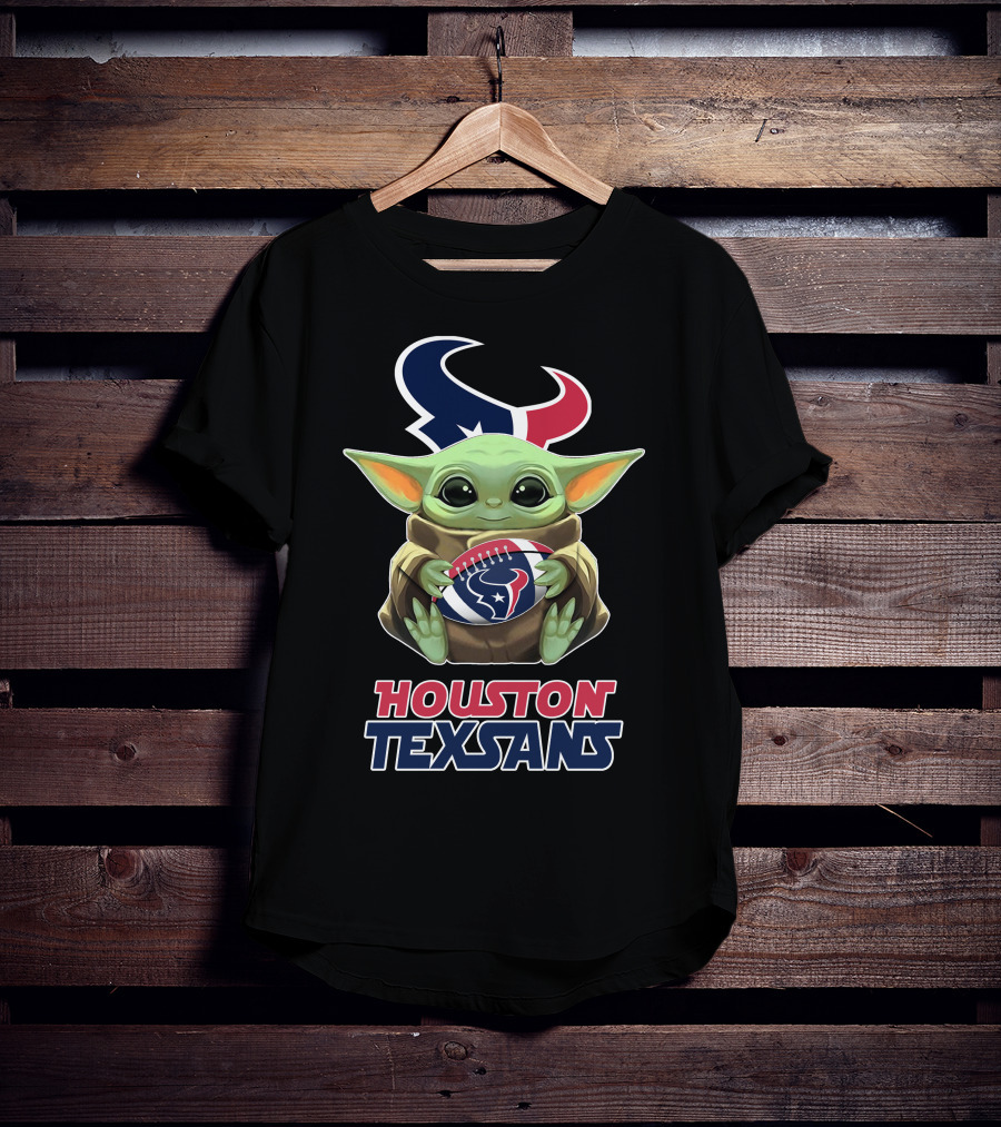 Houston Texans Baby Holding Football With Team T-Shirt