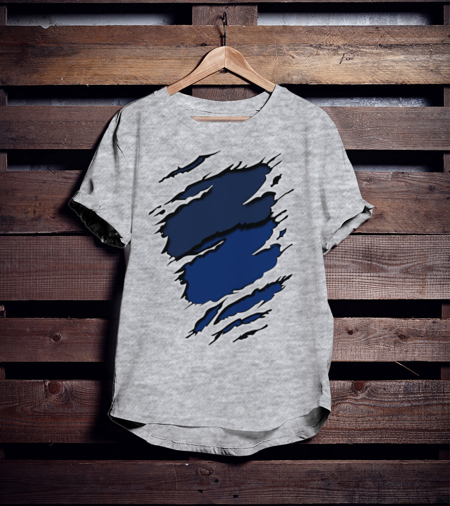 Cow Yan Blue Claw Marks T-Shirt