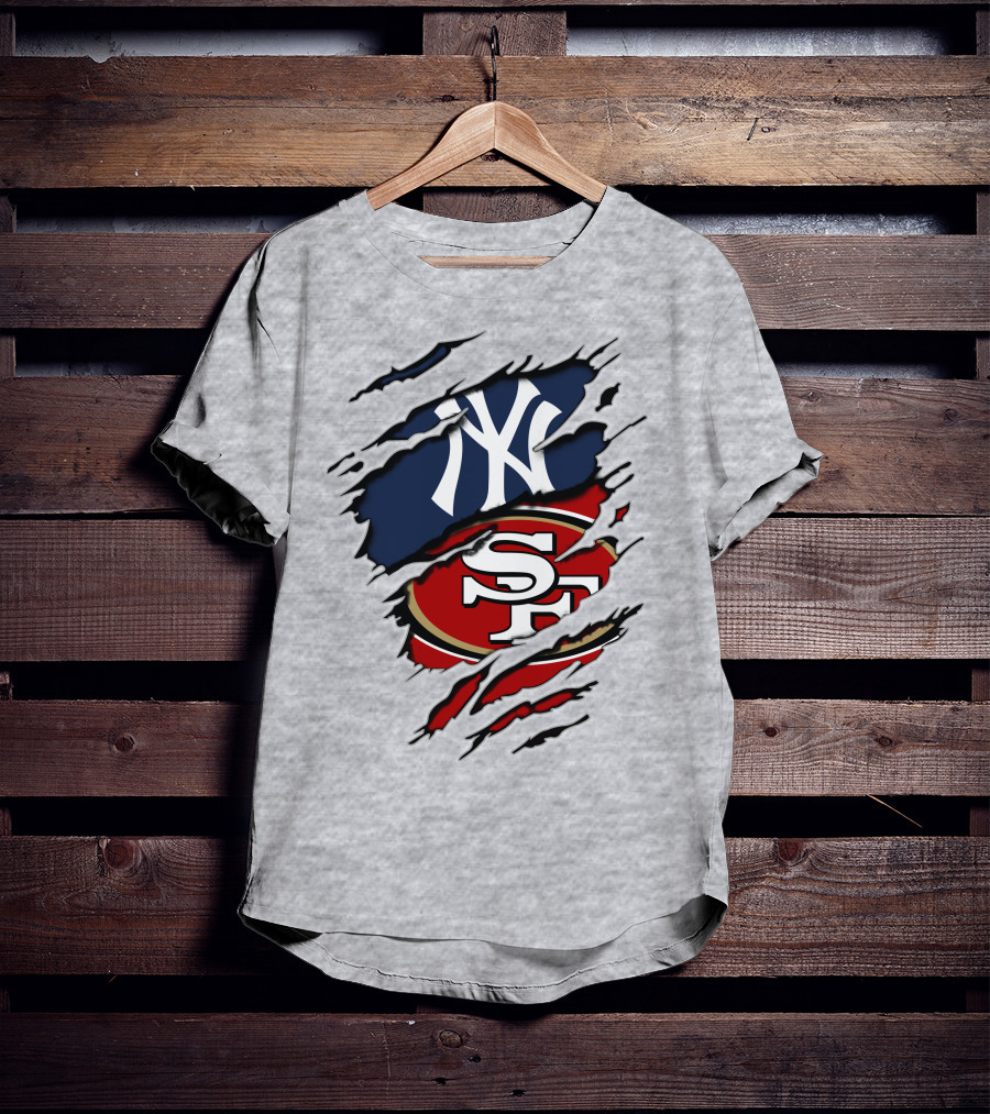 Ny Yankees 49ers Logo Mashup T-Shirt
