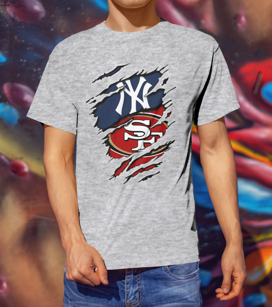 Ny Yankees 49ers Logo Mashup T-Shirt