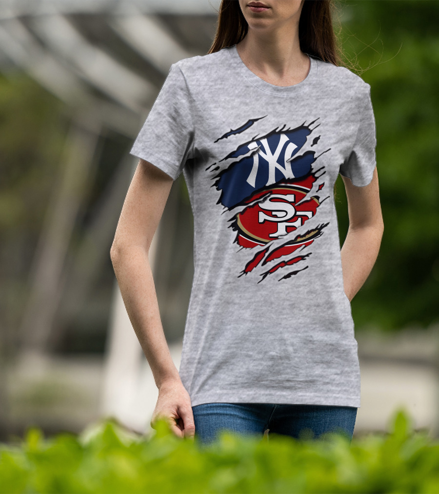 Ny Yankees 49ers Logo Mashup T-Shirt