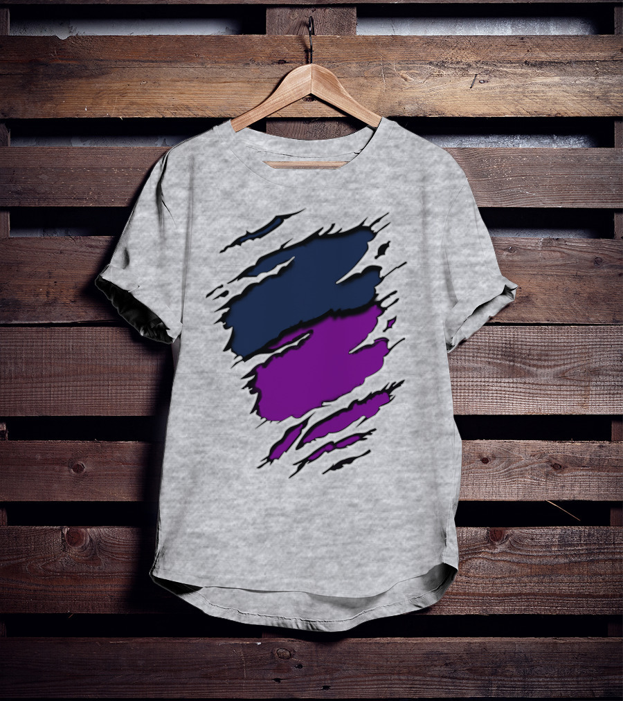 Viking Yawn Purple And Navy Claw Marks T-Shirt
