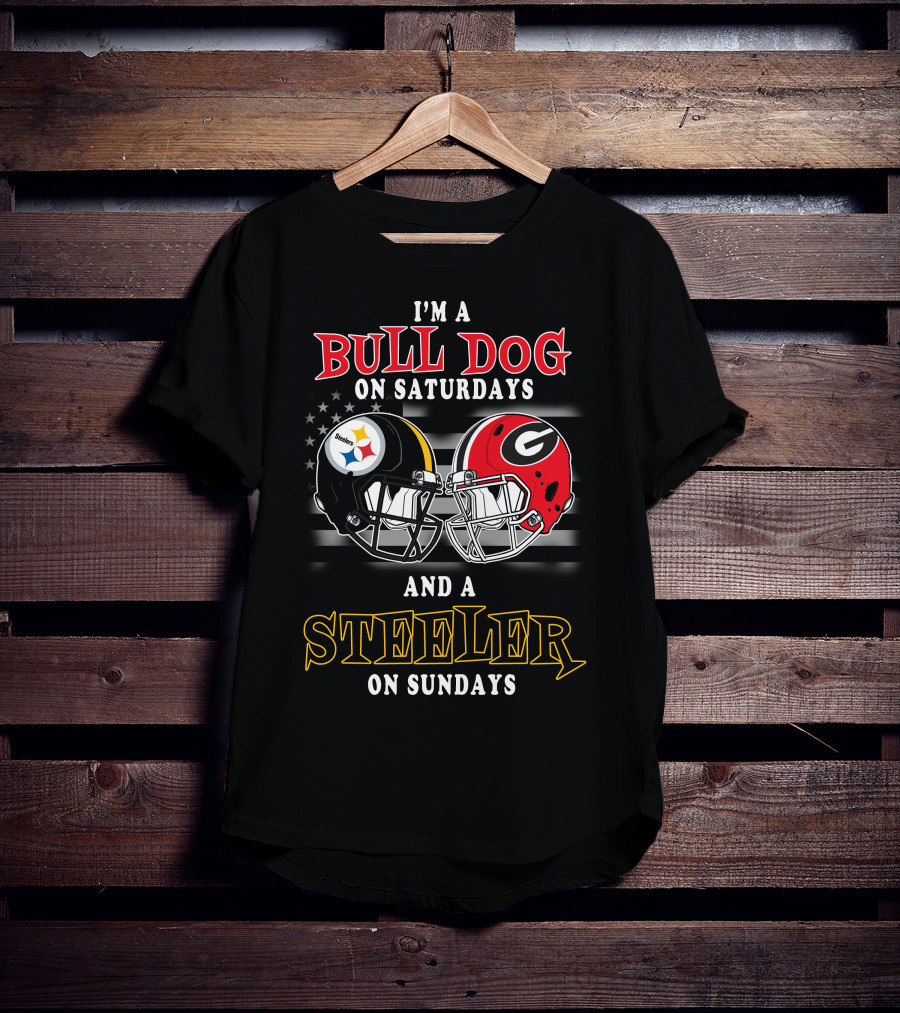 I'm A Bull Dog On Saturdays And A Steeler On Sundays T-Shirt